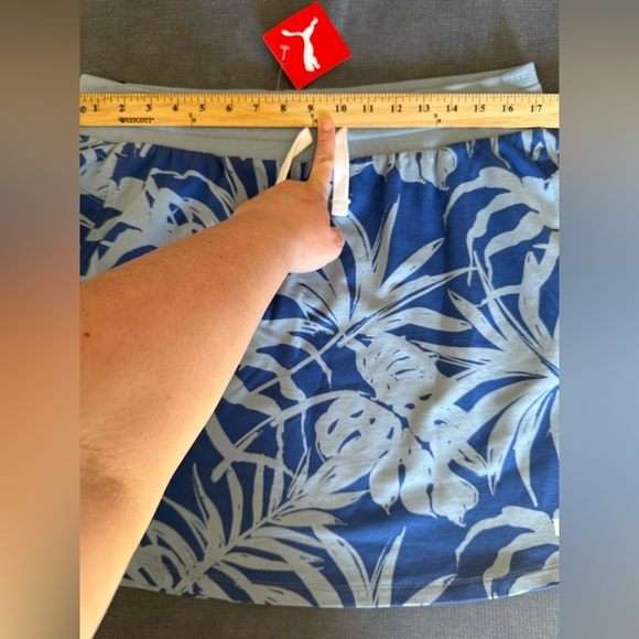 Puma Womans Blue Floral Mini Elastic Band Drawstring Pockets Skirt XL New Spring - Picture 8 of 9